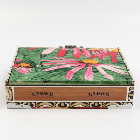 Hand made Cigar box purse case beaded handle - Picture 4 of 11